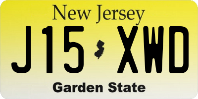 NJ license plate J15XWD