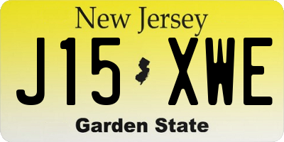 NJ license plate J15XWE