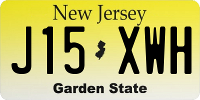 NJ license plate J15XWH