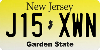 NJ license plate J15XWN