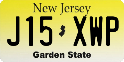 NJ license plate J15XWP