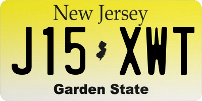 NJ license plate J15XWT