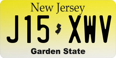 NJ license plate J15XWV