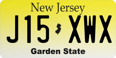 NJ license plate J15XWX