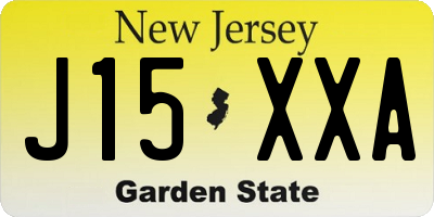 NJ license plate J15XXA