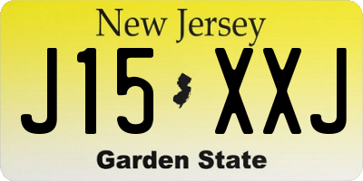 NJ license plate J15XXJ