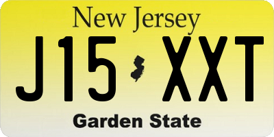 NJ license plate J15XXT