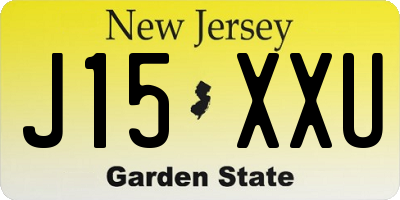 NJ license plate J15XXU