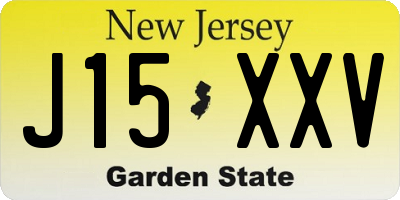 NJ license plate J15XXV