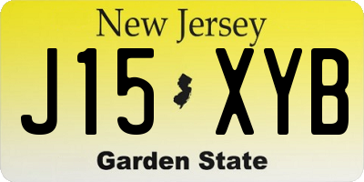 NJ license plate J15XYB