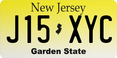 NJ license plate J15XYC