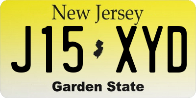 NJ license plate J15XYD