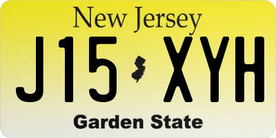 NJ license plate J15XYH