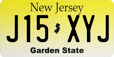 NJ license plate J15XYJ