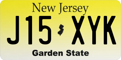 NJ license plate J15XYK