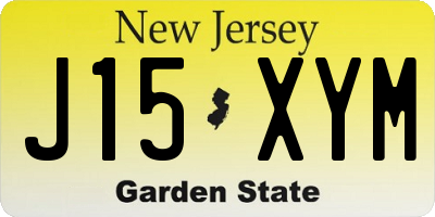 NJ license plate J15XYM