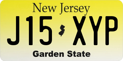 NJ license plate J15XYP