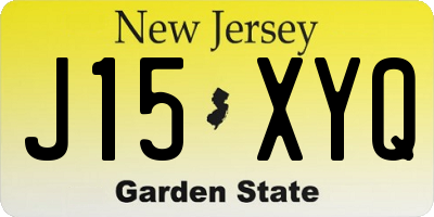 NJ license plate J15XYQ