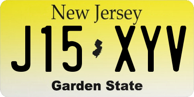 NJ license plate J15XYV