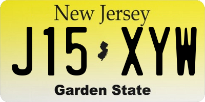 NJ license plate J15XYW