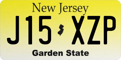 NJ license plate J15XZP
