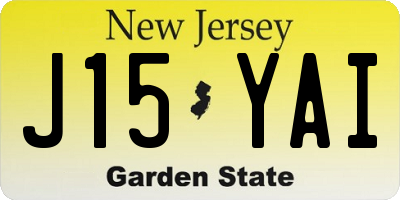 NJ license plate J15YAI
