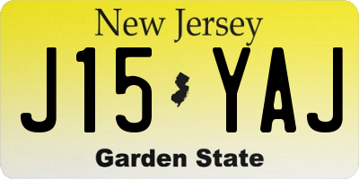 NJ license plate J15YAJ