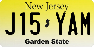 NJ license plate J15YAM