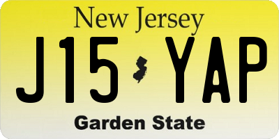 NJ license plate J15YAP
