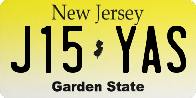 NJ license plate J15YAS