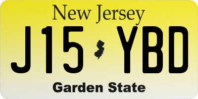 NJ license plate J15YBD