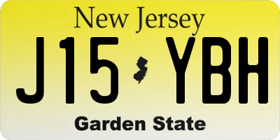 NJ license plate J15YBH