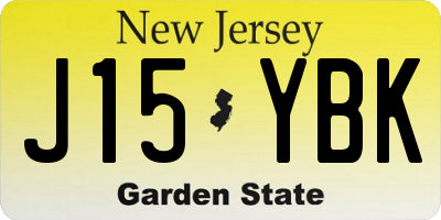 NJ license plate J15YBK