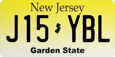 NJ license plate J15YBL