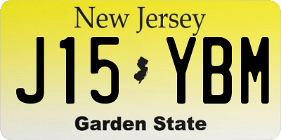 NJ license plate J15YBM