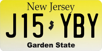 NJ license plate J15YBY