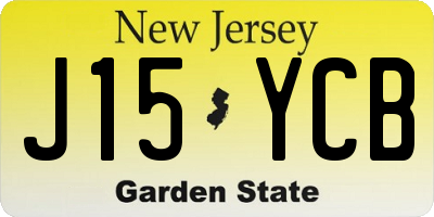 NJ license plate J15YCB