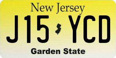 NJ license plate J15YCD