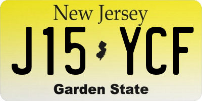 NJ license plate J15YCF