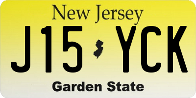 NJ license plate J15YCK