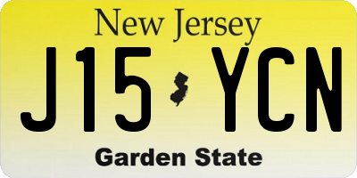 NJ license plate J15YCN