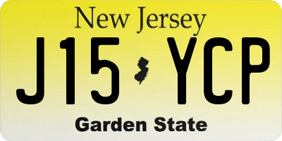 NJ license plate J15YCP