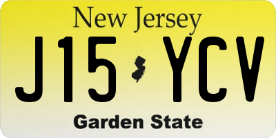 NJ license plate J15YCV