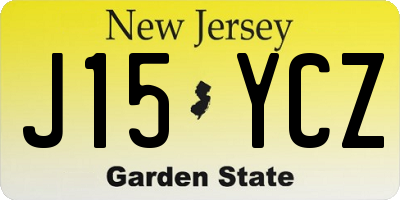 NJ license plate J15YCZ