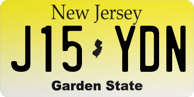 NJ license plate J15YDN