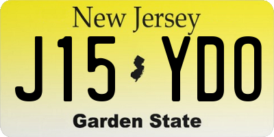 NJ license plate J15YDO