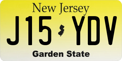 NJ license plate J15YDV