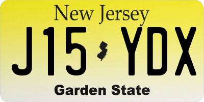 NJ license plate J15YDX