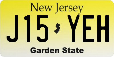 NJ license plate J15YEH