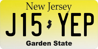 NJ license plate J15YEP
